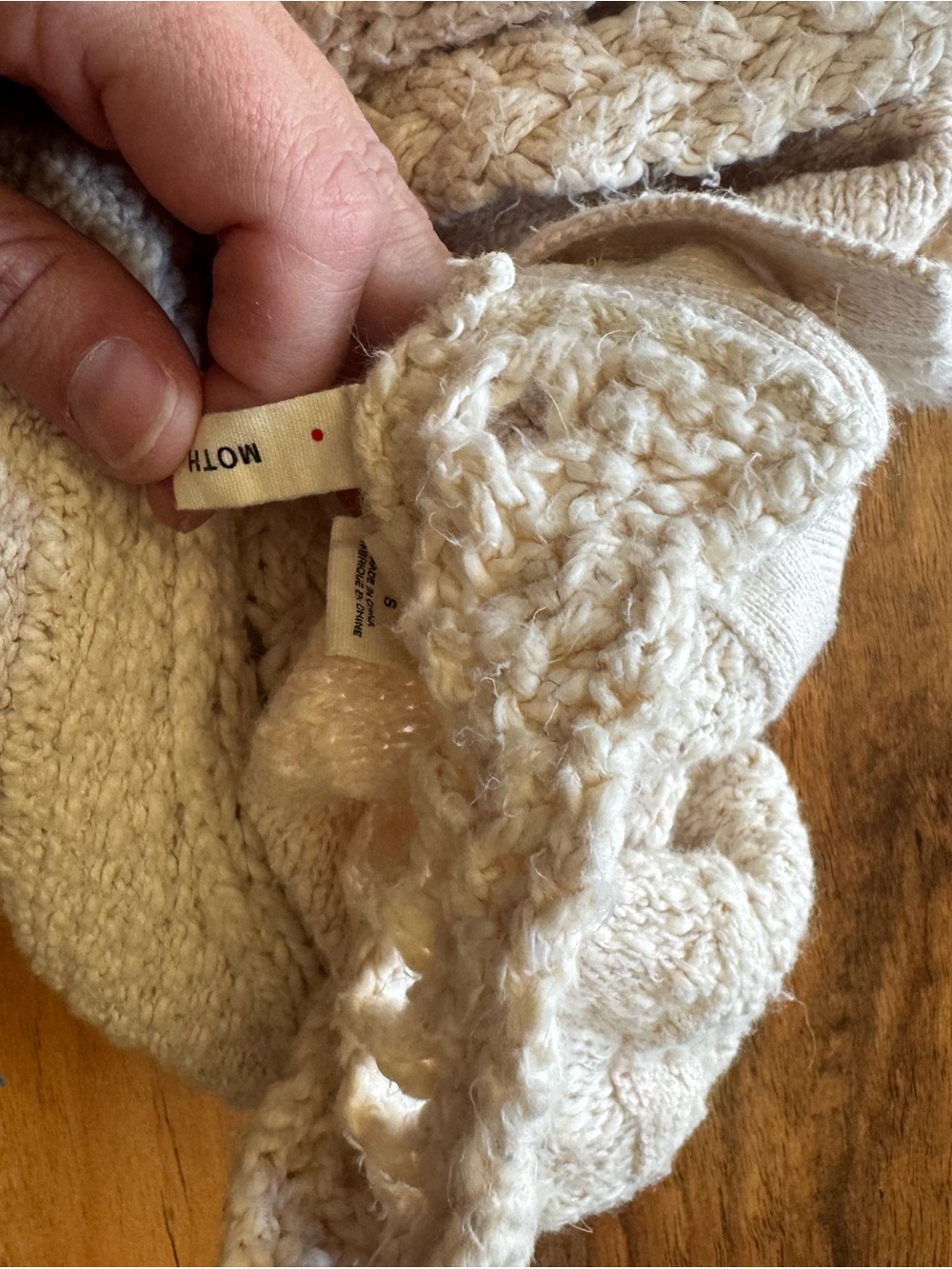 Moth Cream Textured Button-Back Cardigan - Picture 3 of 4